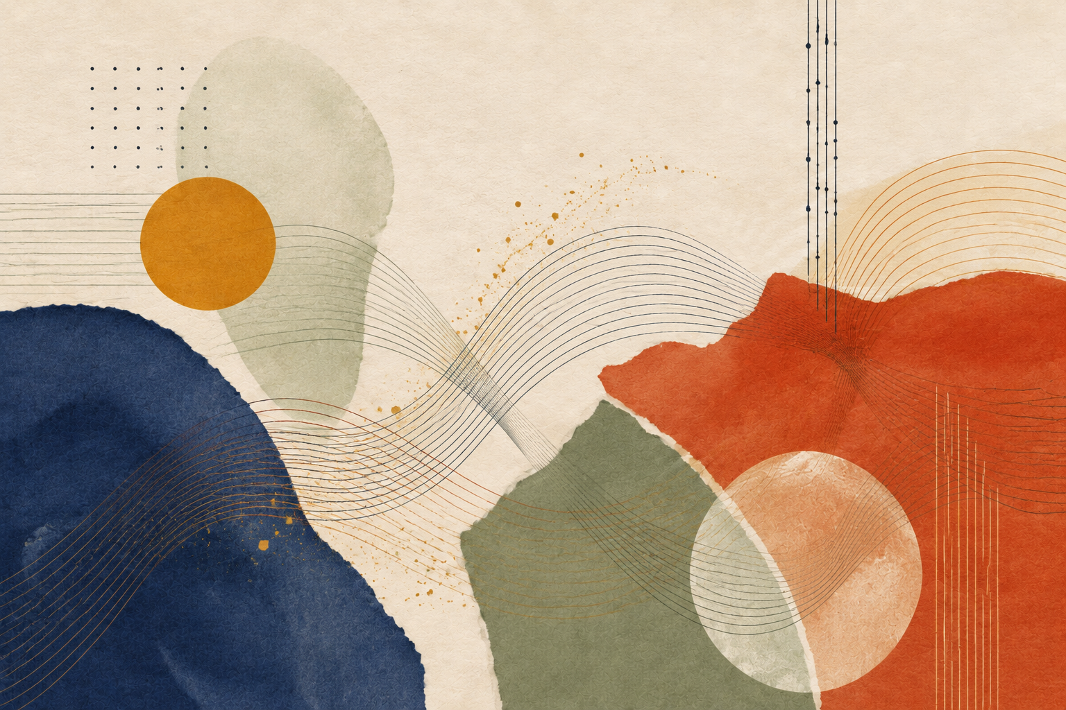 Abstract mixed-media collage for the multilingual Berlin case study