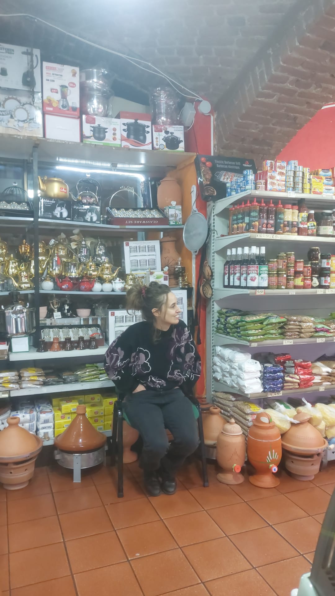 Marta Lupica Spagnolo waiting in the butcher’s shop