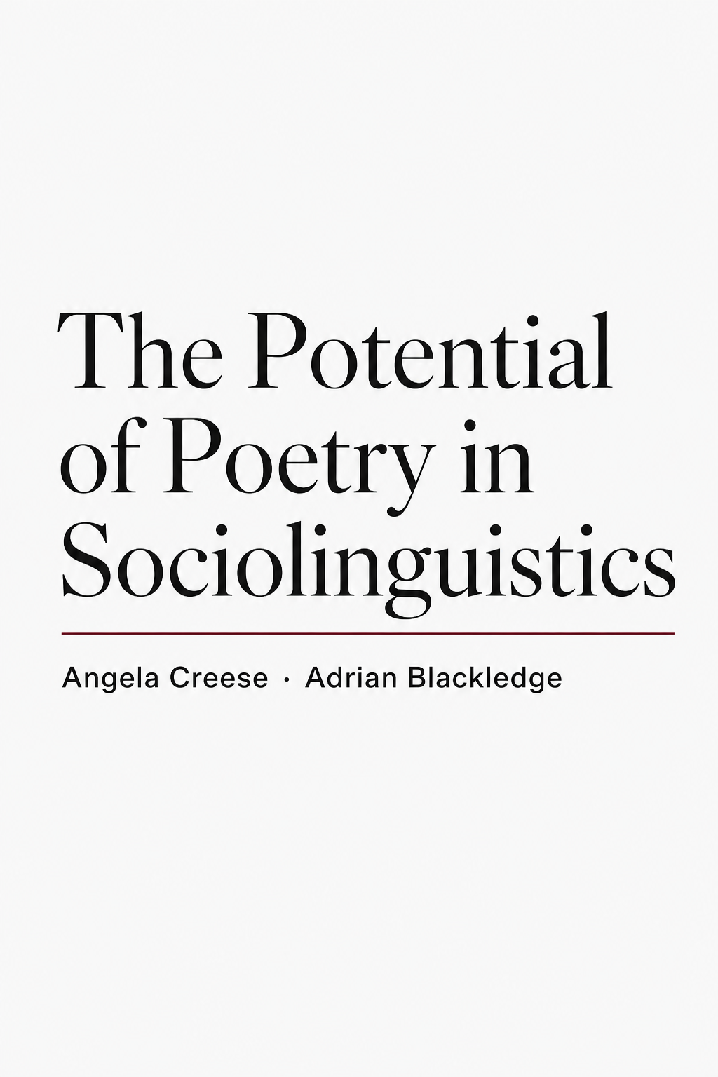 Front page of The Potential of Poetry in Sociolinguistics