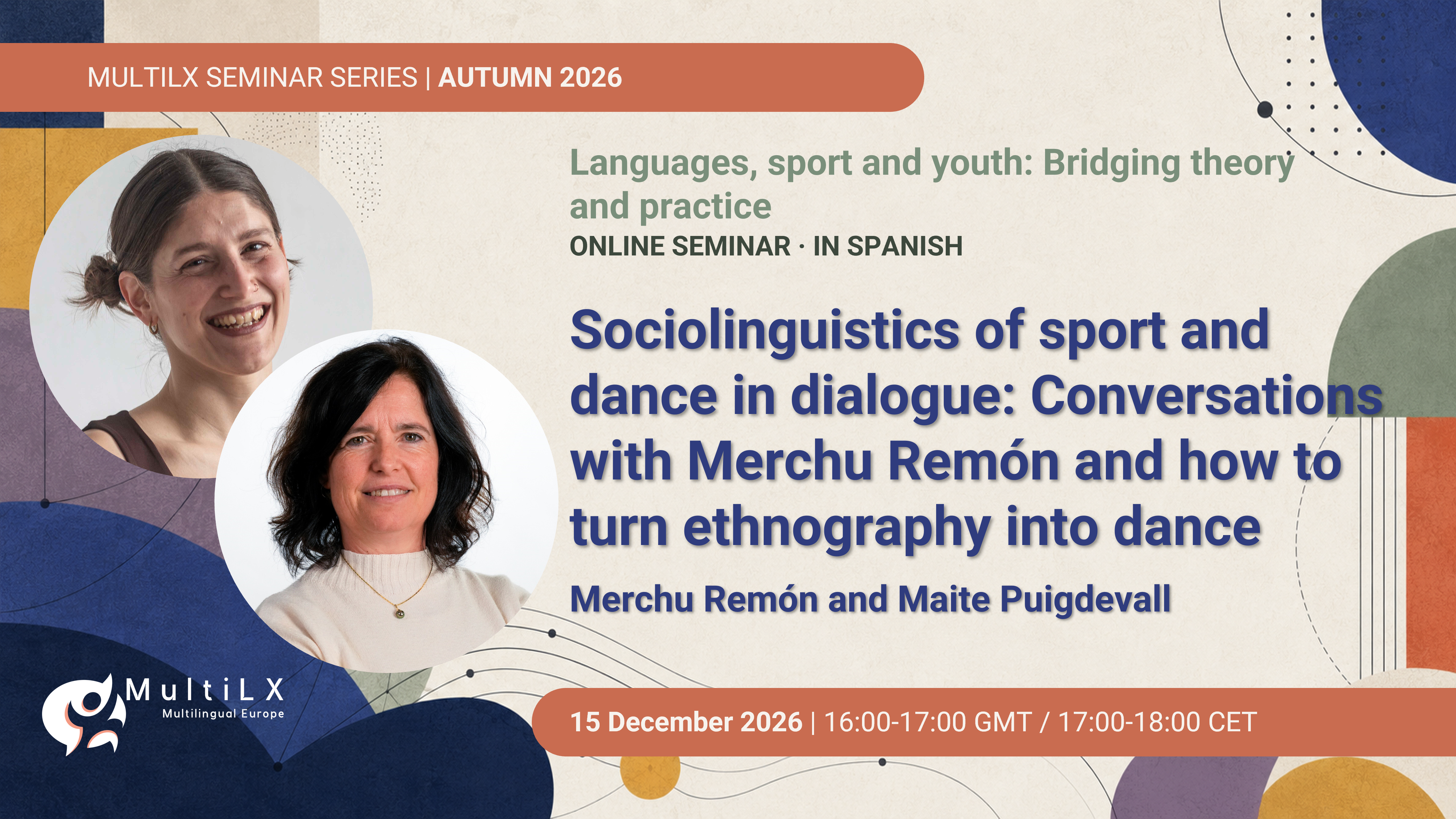 Poster for Autumn 2026 Seminar 4: Sociolinguistics of sport and dance in dialogue: Conversations with Merchu Remón and how to turn ethnography into dance